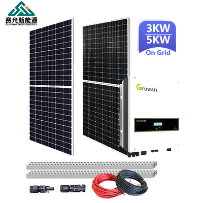 10kW 20kW ネットワーク上の太陽系 24時間の作業時間 モノクリスタルシリコン