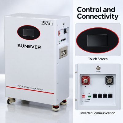 SUNEVER TD-15 51.2V 300Ah LiFePO4 ソーラー蓄電池 15.36kWh 200A CAN RS485 床置き型