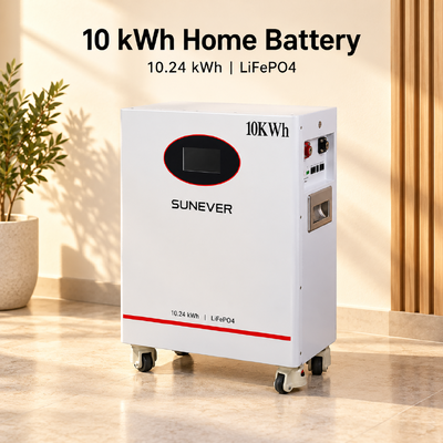 UNEVER 10kWh 51.2V 200Ah LiFePO4 リチウムソーラーバッテリー ホームエネルギー貯蔵およびオフグリッドバックアップ電源用
